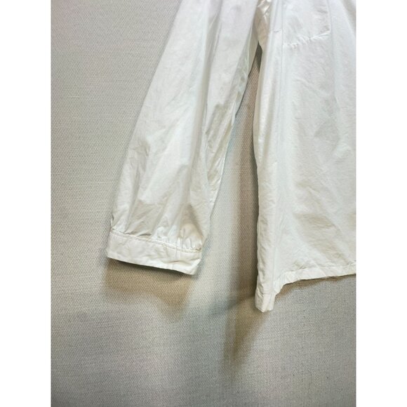 J.Crew Women's Cotton Poplin Peasant Top Lightweight Size M White Long Sleeve - Picture 5 of 8